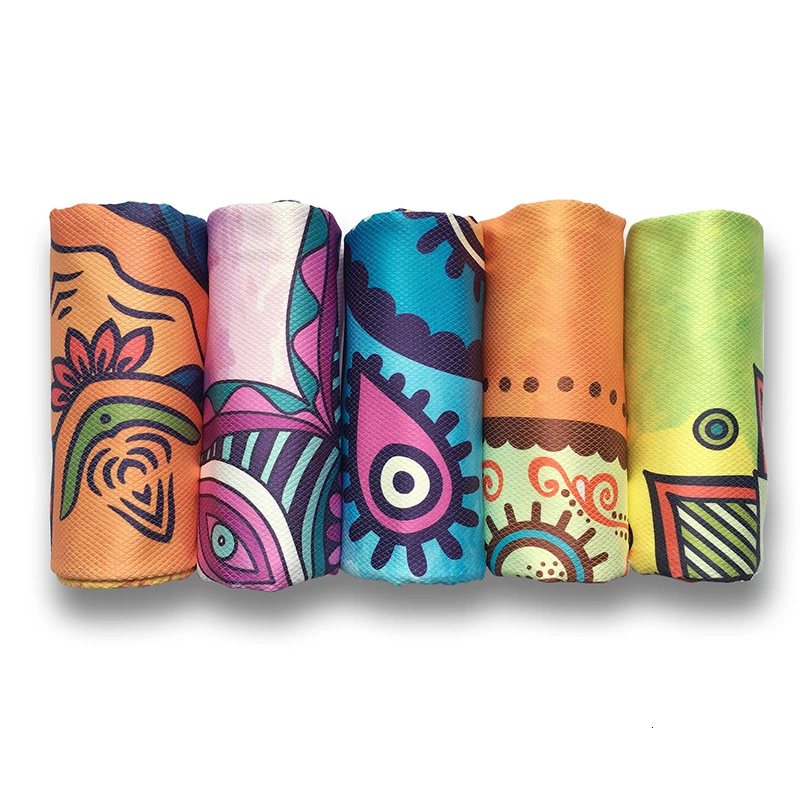 Цветочный принт йога коврик нескользящий поглощение пота Йога Полотенца Пилатес