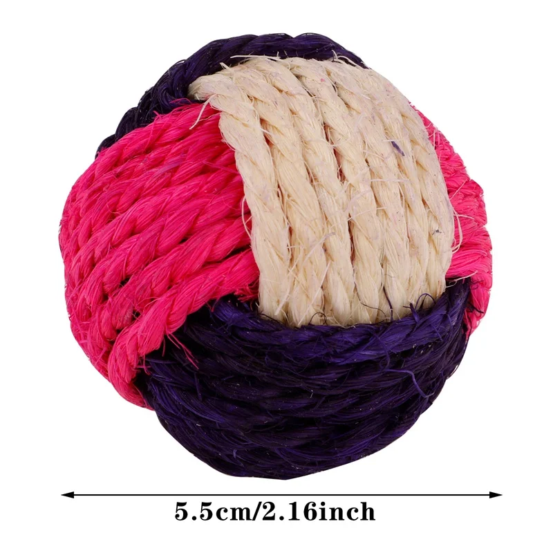 

6 Pieces Cat Toy Ball Set Cat Colorful Rainbow Sisal Ball Cat Interactive Toy Kitten Rolling Ball Scratch Cat Toy Random Color