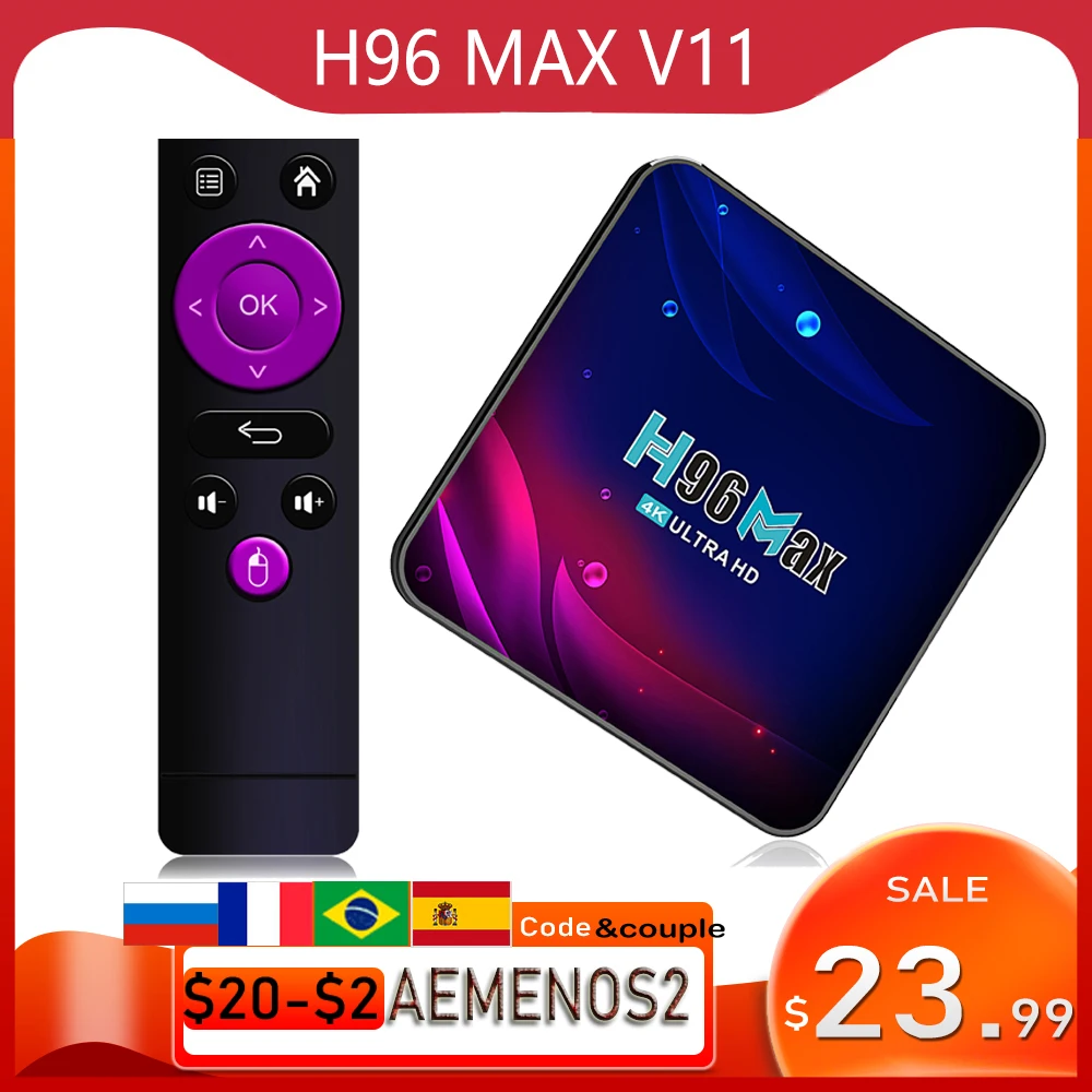 H96 Max V11 Smart TV Box Android 11 4K HD Youtube Google Play WiFi Bluetooth приемник медиаплеер ТВ приставка H96max |