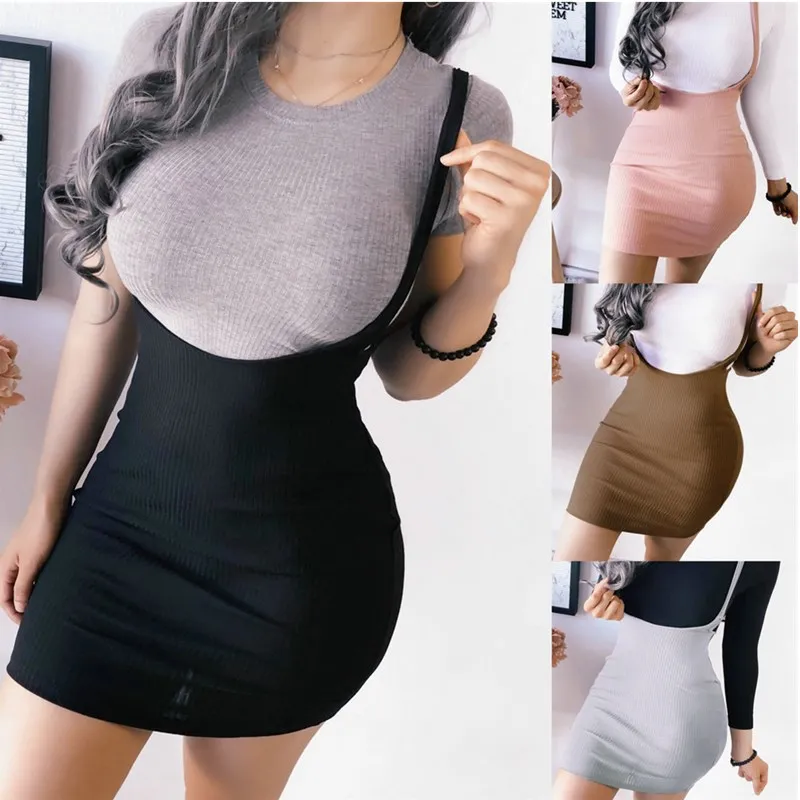 

2020 summer new sexy off shoulder sling tight miniskirt solid knitted wrap miniskirt women's dress zc3247
