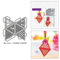 rhombus folding pendant metal cutting dies for diy scrapbook album paper card decoration crafts embossing 2021 new dies