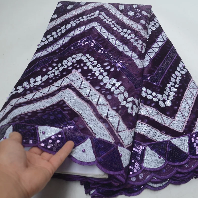 6 цветов Высококачественная розовая африканская бархатная кружевная ткань с