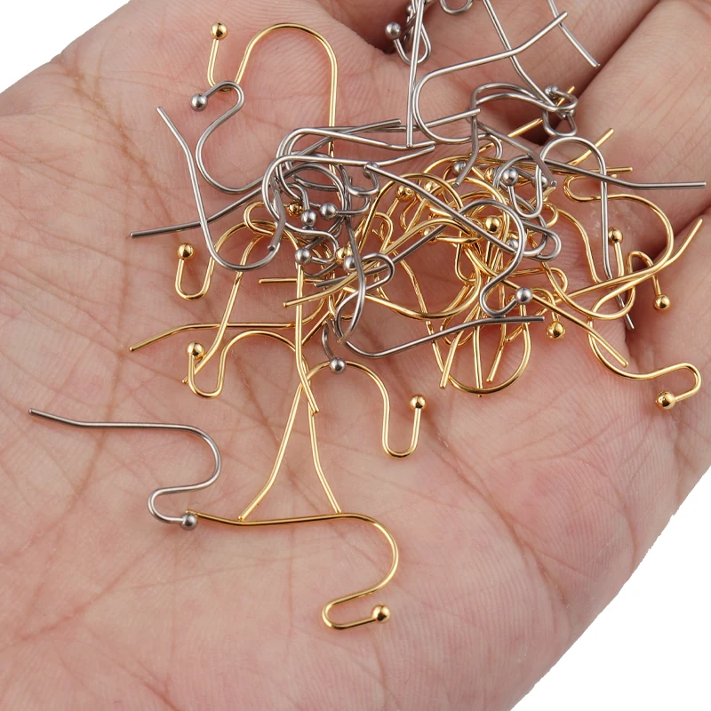 

50pcs/lot 21x13mm Stainless steel Ear Clasps Hooks Fittings DIY Jewelry Making Accessories Hook Ear wire Jewelry Findings HXD