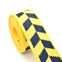 1 5 yellow black webbing dog collar webbing diamond pattern webbing striped webbing fabric belt canvas bag strap ribbon trim