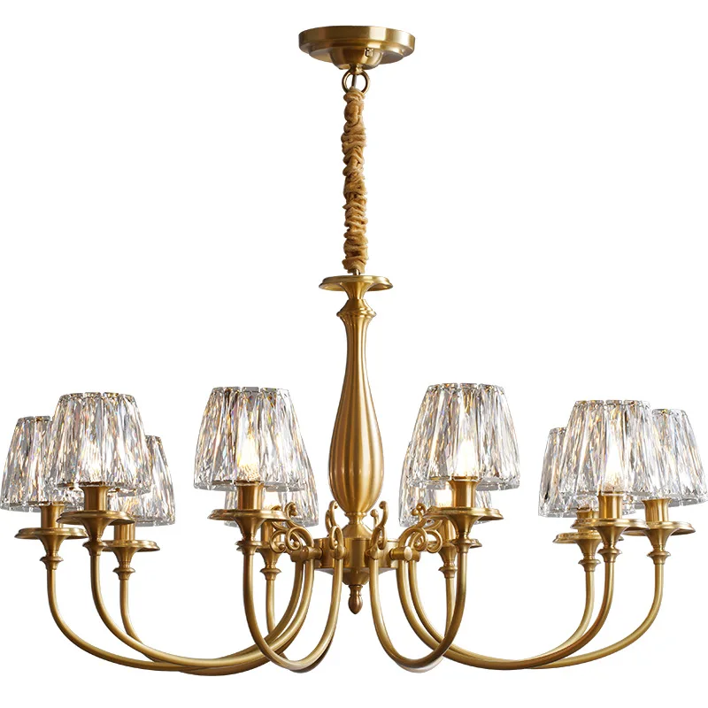 

All copper postmodern light luxury crystal home living room dining room bedroom chandelier