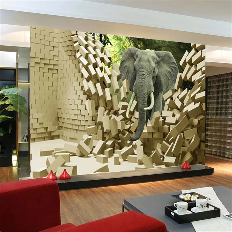 Diantu пользовательские обои 3D стерео слон большие фрески мультфильм детская