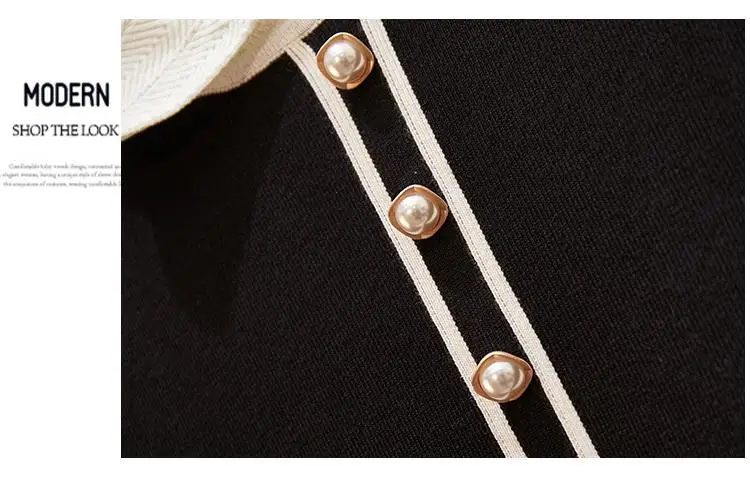 Large Size Autumn Winter Knitted Dress Women 4XL Plus Casual Black Buttons Sweater Big Office Work | Женская одежда