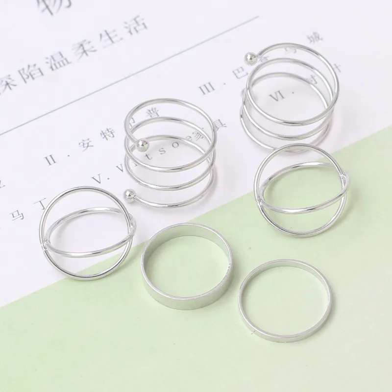 Кольца женские спиральные золотистые 6 шт./компл. | Украшения и аксессуары