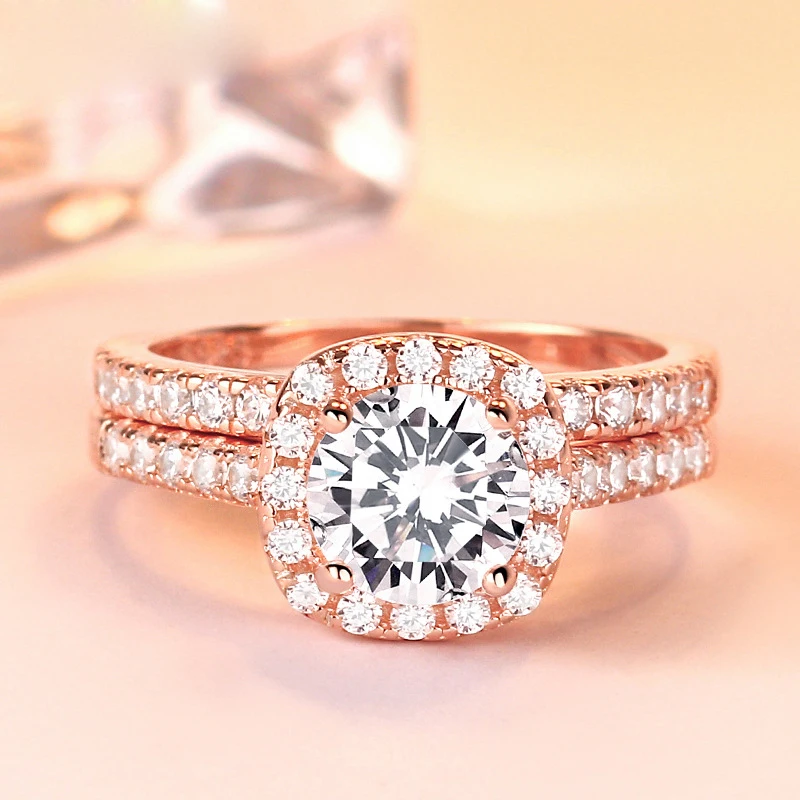 

Luxury 100% 925 Sterling Silver Created Full Wedding Rings For Women High Carbon Diamond Sparkling Party Fine Jewelry Gift