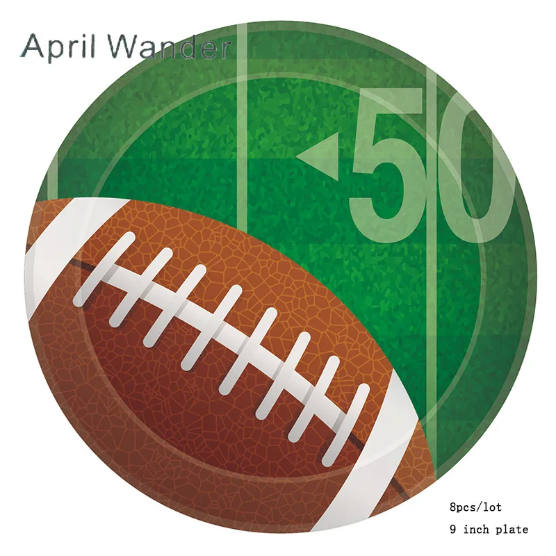 Новые товары для регби бумажные тарелки американского футбола салфетки