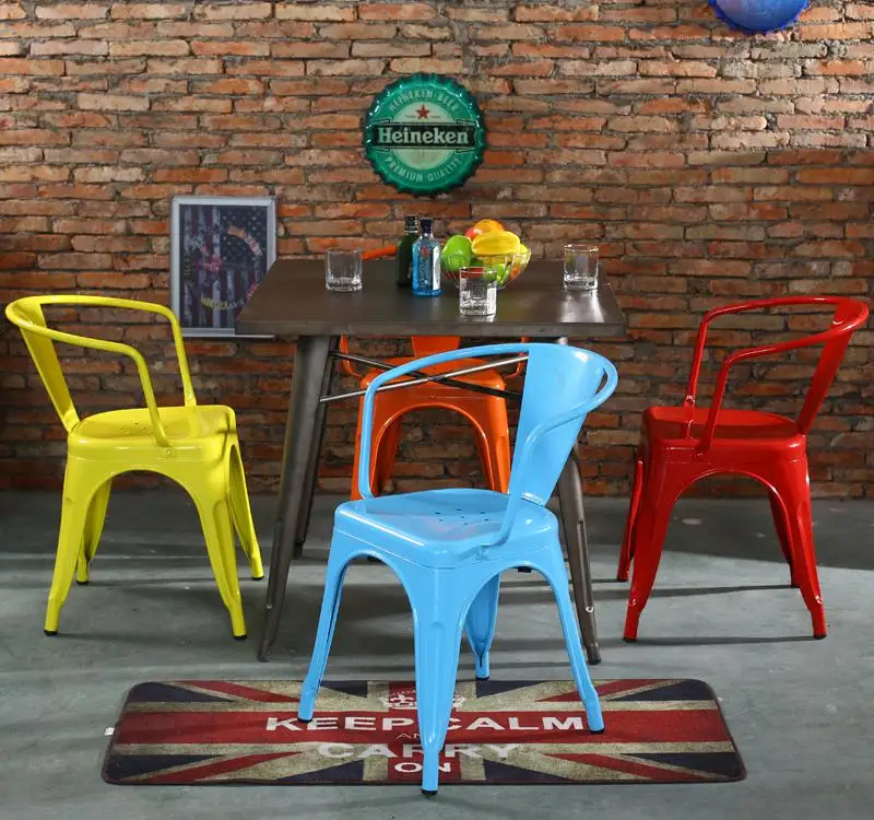 Скандинавский обеденный стул Li Xian с одинаковой спинкой промышленный круглый