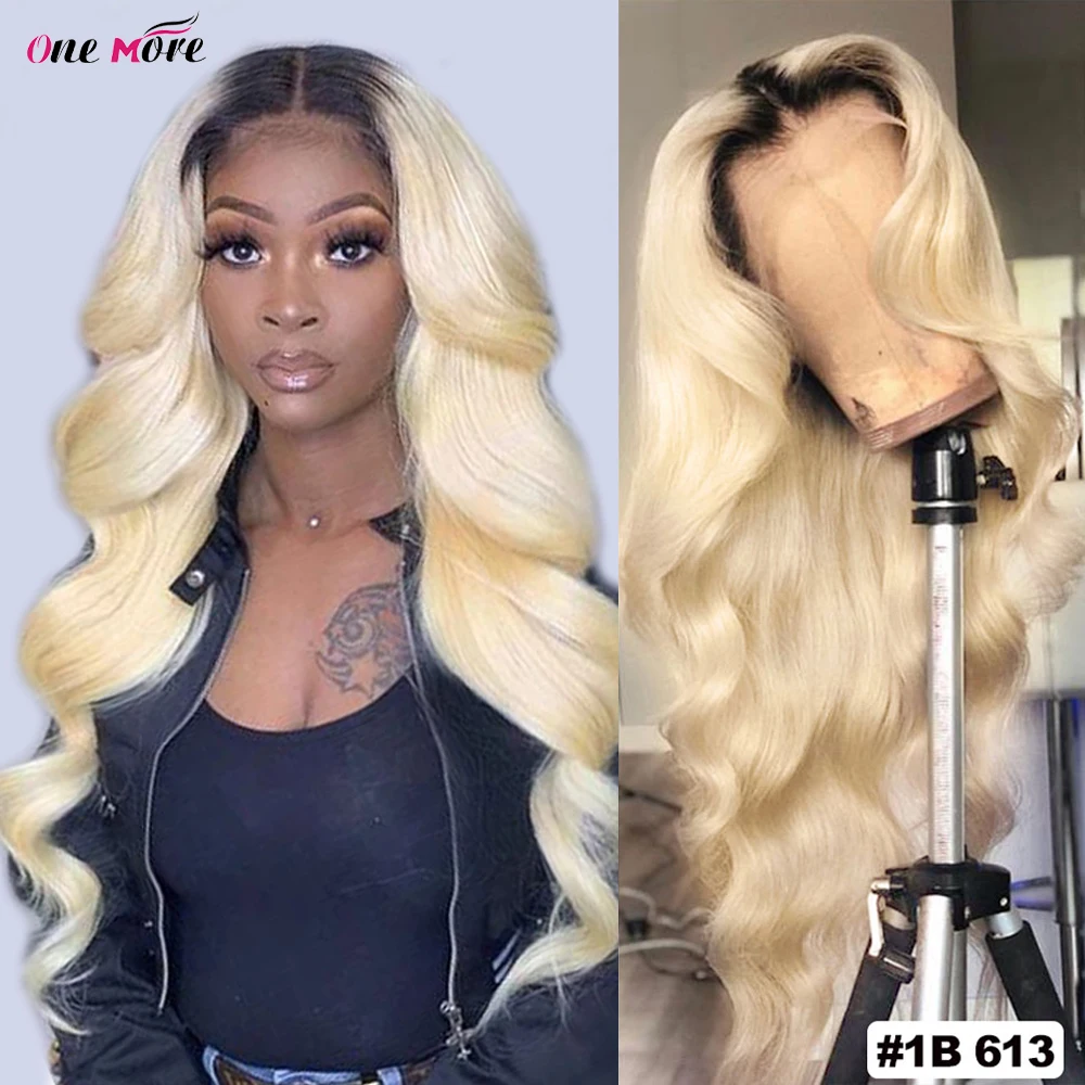 1B 613 Blonde Lace Front Wig Brazilian Body Wave Wig 13x4 Pre Plucked Lace Front Human Hair Wigs 8-26 Inch Lace Part Wig