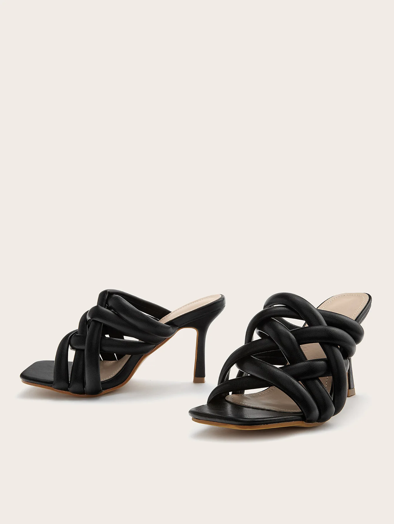 

Akexiya 2021 New Sexy Mules Shoes Women Slippers Women Summer High Heels Square Toe Slides Ladies Shoes White Black Shoes