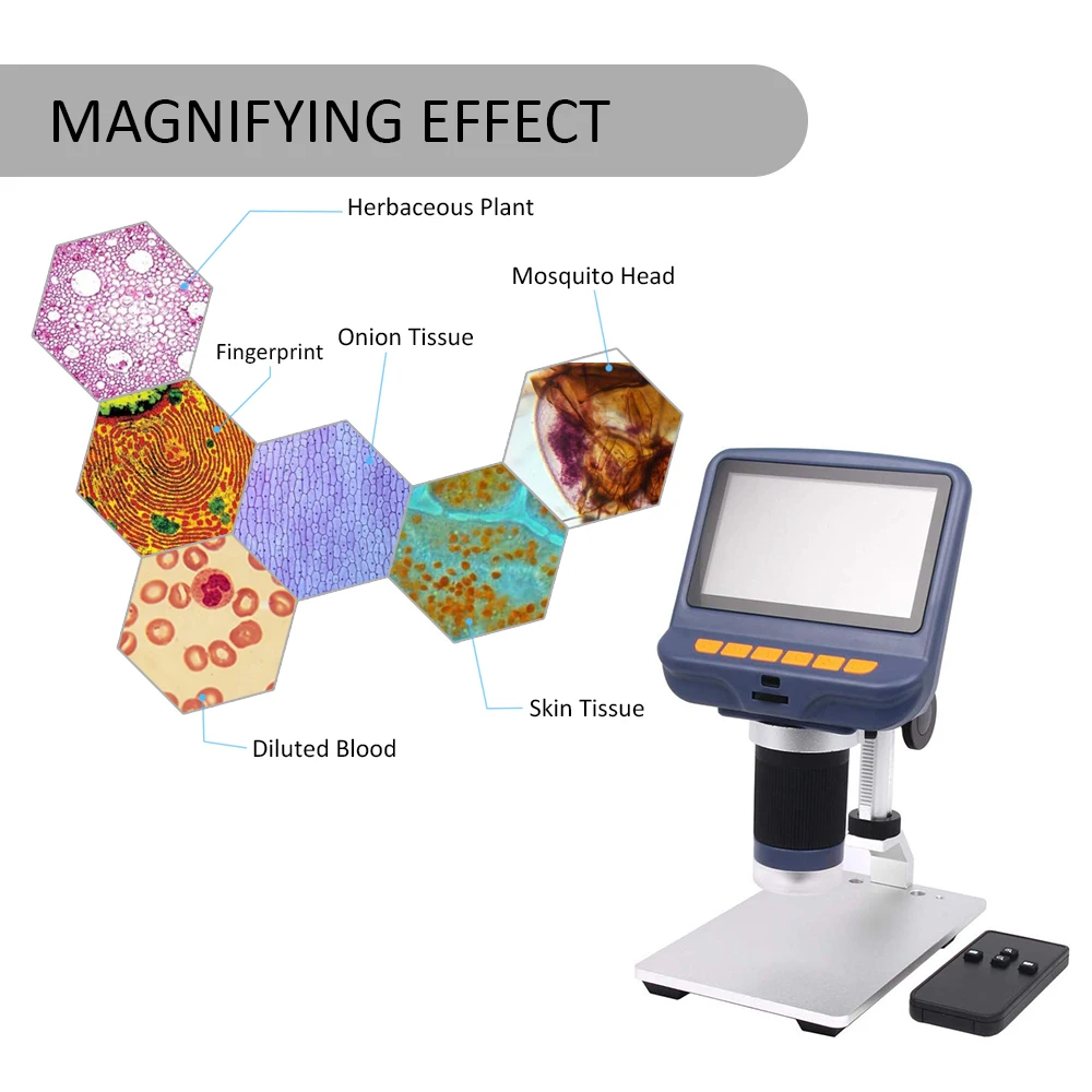 Цифровой микроскоп с разъемом USB 4 3 и экраном дюйма 8 светодиодный одами для