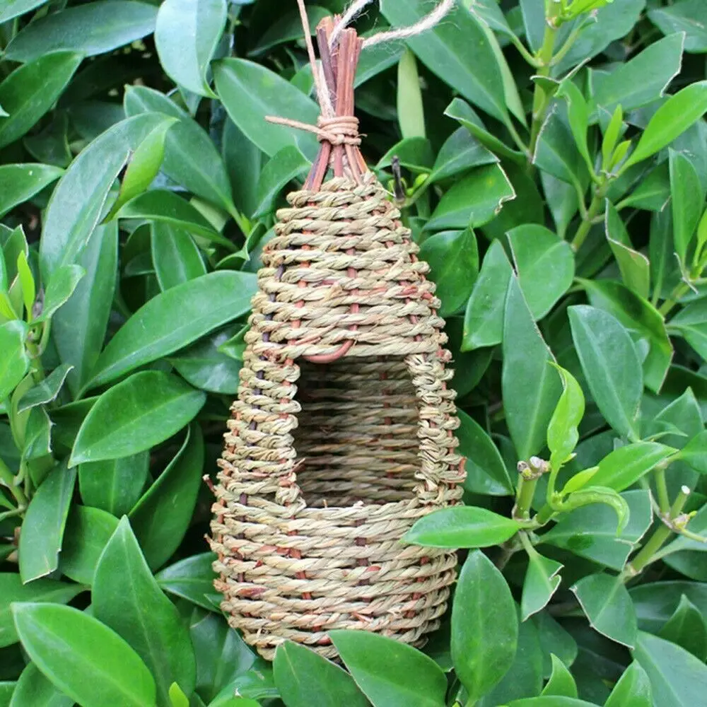 

Humming Canary Bird House Hand Woven Supplies Outdoor Nest Gardening Small Hanging Carrier Birdhouses Decorative Cages