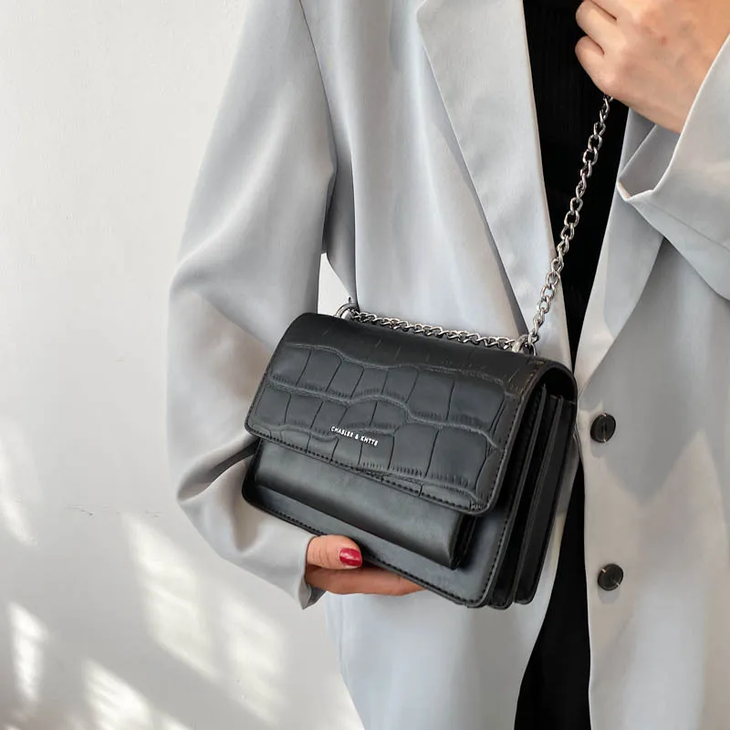 

Новинка Весна 2021, трендовая сумка на цепочке с каменным узором, модная сумка-мессенджер в западном стиле на одно плечо, высококачественная п...