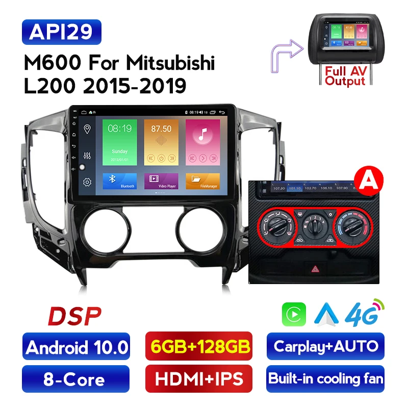 

6G + 128G Android 10,0 IPS Автомобиль Радио DVD плеер для Mitsubishi L200 5 Triton 2015 2016 2017 2018 2019 Carplay Авто 4 аппарат не привязан к оператору сотовой связи DSP RDS