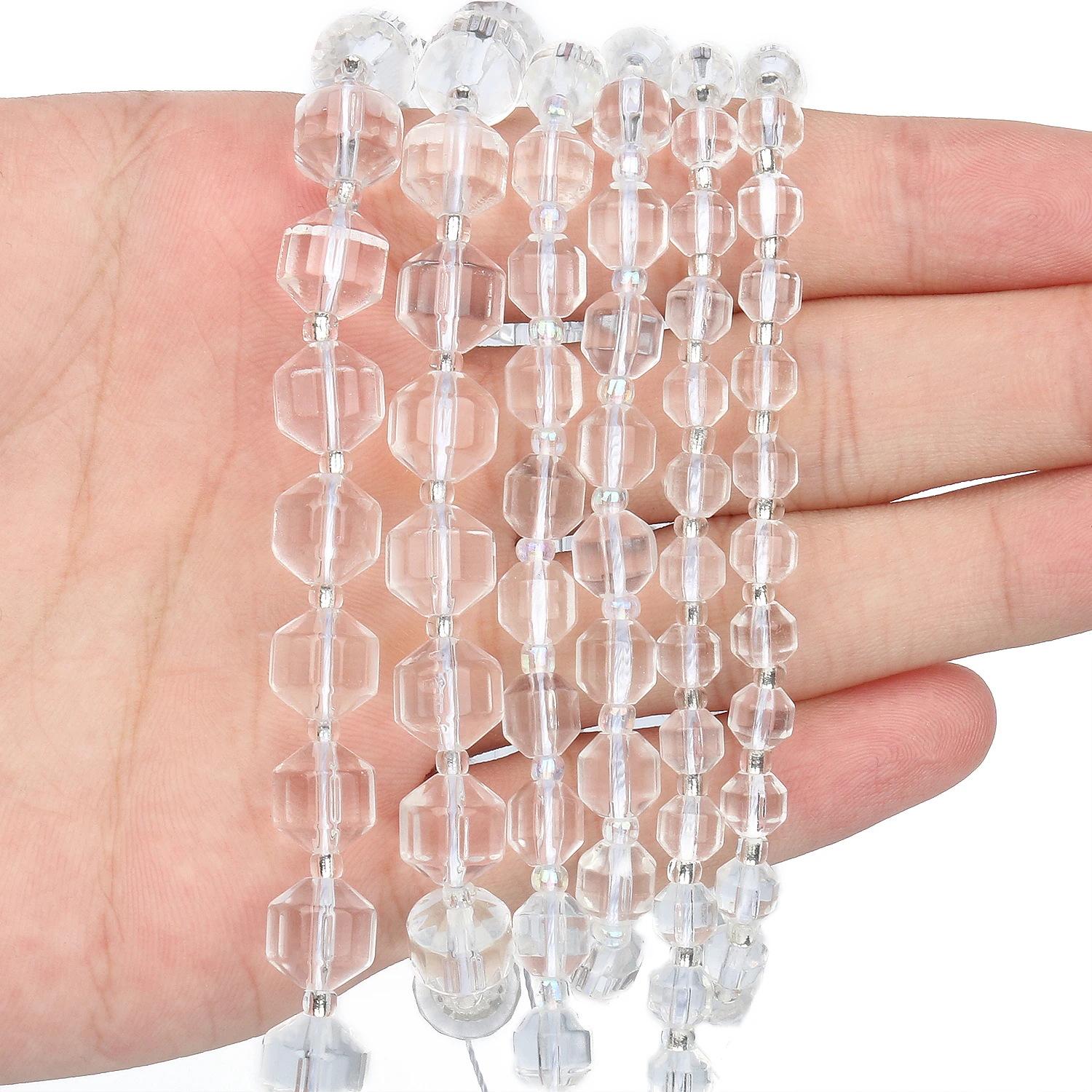 

Бусины из натурального камня, граненые белые хрустальные бусины в форме оливка, свободные бусины из камня для изготовления ювелирных издел...