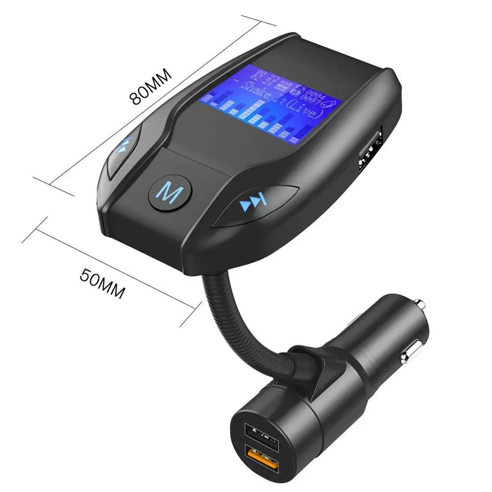 

Car MP3 Player Bluetooth FM Transmitter Adapter Car Kit With 1.44 Inch Display TF Card Car Accessories