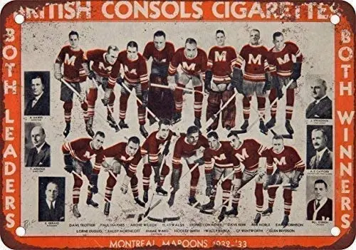 Металлический жестяной знак 1933 Монреаль маруны персонализированный современный