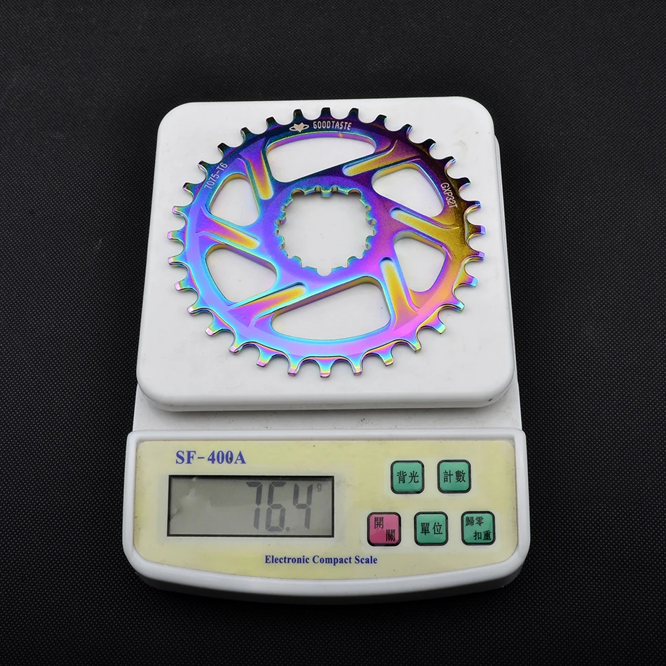 3 degrees 32T free deliv Fahrrad Kettenblatt rainbow 32 34 36 38t Engen Breite Fahrrad Kettenblatt Fur GXP XX1 XO CNC AL7075 KurbelFahrrad - Цвет: 3 degrees 32T