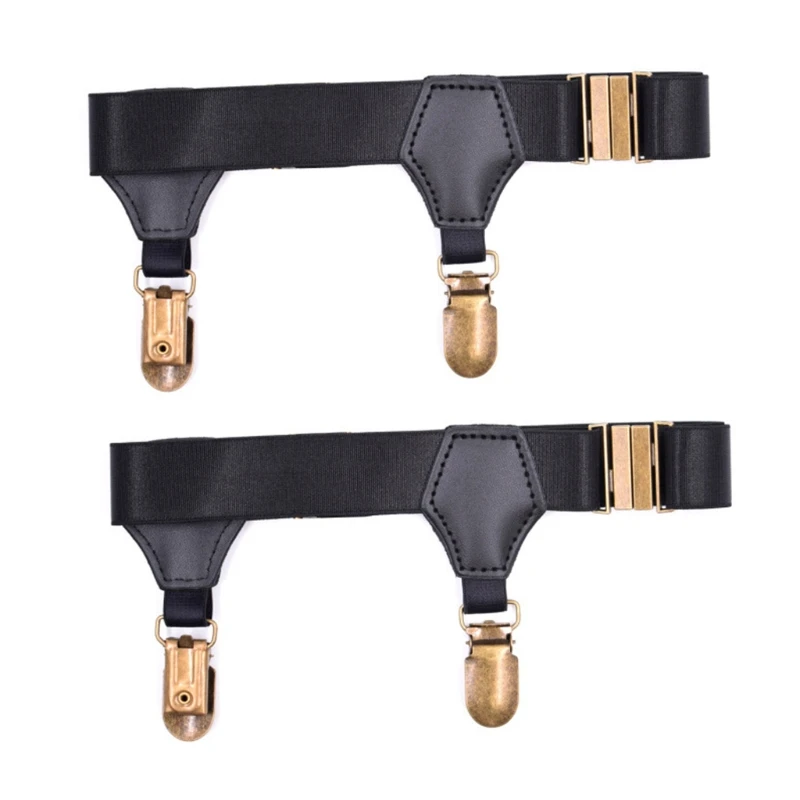 

Black Socks Suspenders Holder Garters Belt with Double Metal Non-Slip Clips Dropshipping