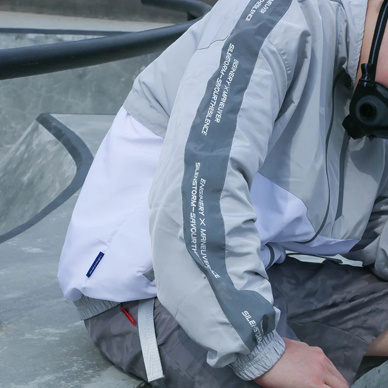 SILENSTORM Techwear мужская белая Светоотражающая куртка для бега спортивная форма