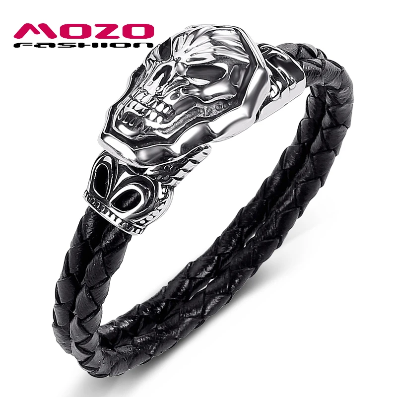 Модный браслет мужские ювелирные изделия двухслойные кожаные браслеты из