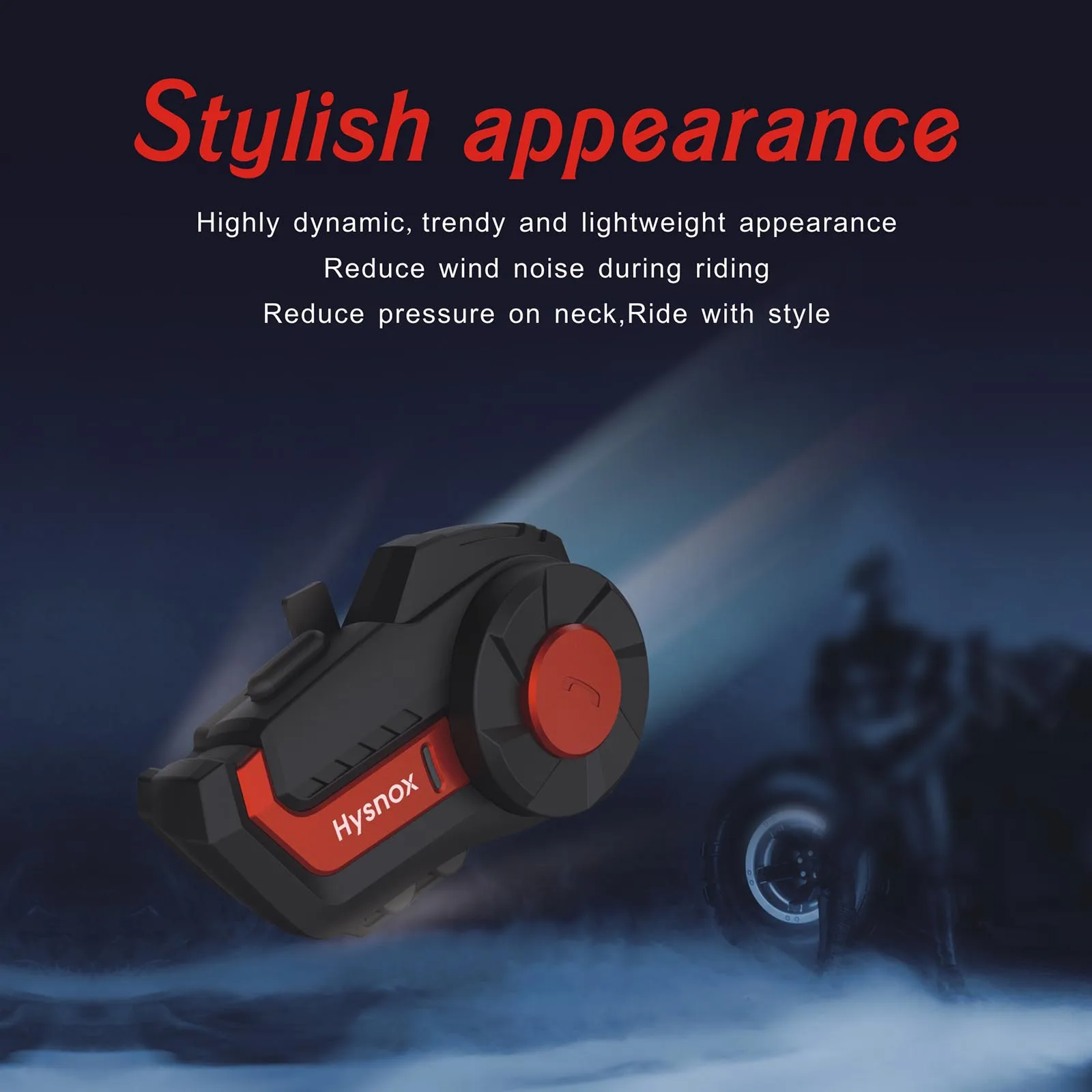 Hysnox HY-01 Motorcycle BT Intercom Helmet Headset 1000M Hands-free Interphone IP66 Waterproof 2 Riders Full Duplex FM Radio | Электроника