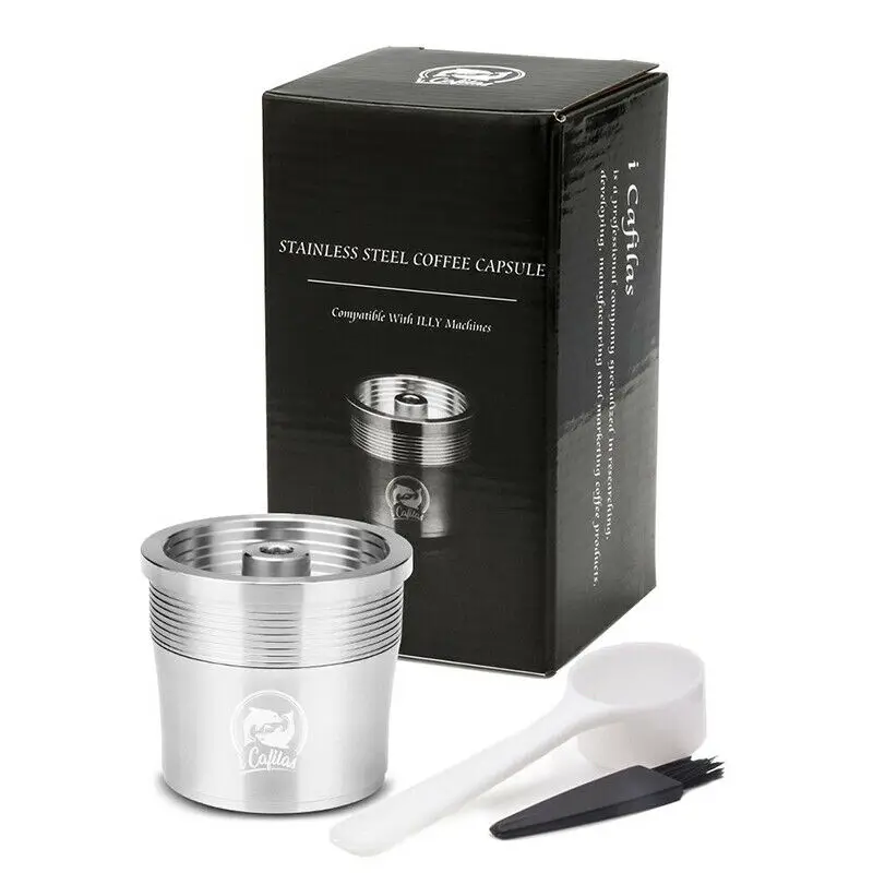 

Portable Stainless Steel Coffee Capsule Shell Reusable Cup Pod Holder Filter Set