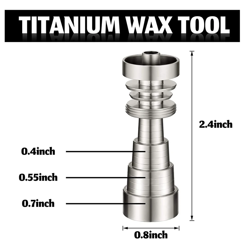 2 Pieces Titanium Wax Tool Stainless Steel Cap Universal 6 in 1 Metal Waterproof Rustproof Carving | Инструменты