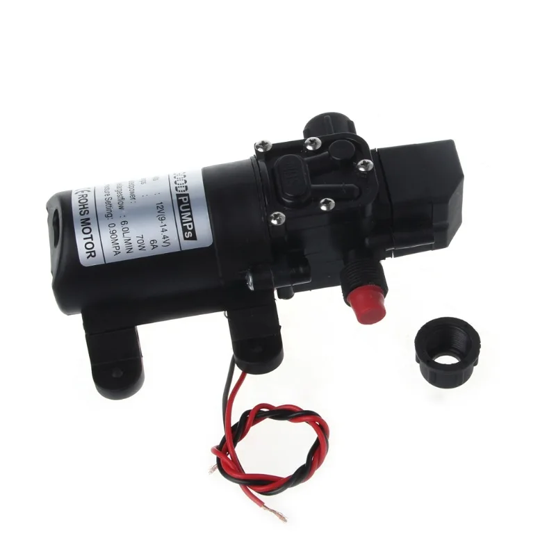 

DC 12V 130PSI 6L/min Electric Water Pump Black Micro High Pressure Diaphragm Water Pump Sprayer Car Wash 12 V