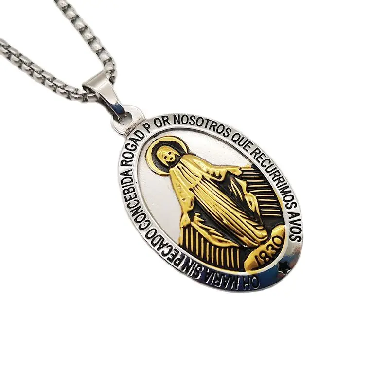 Женское ожерелье с подвеской Дева Мария из нержавеющей стали|pendant necklace|virgin maryvirgin