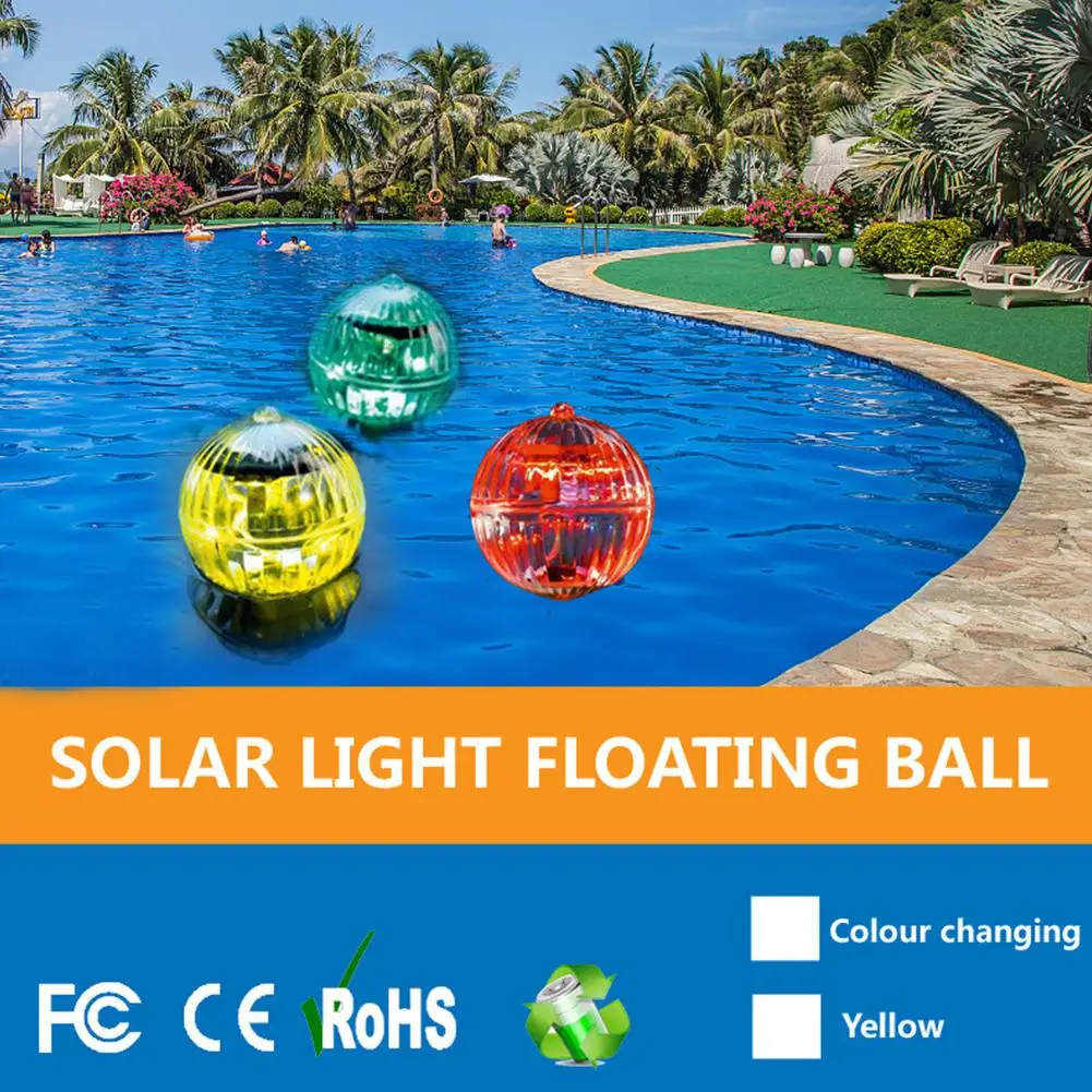 Waterproof LED Ball Shaped Solar Floating Lamp Multi-color Swimming Pool Lake Home Garden Lawn Decoration | Освещение