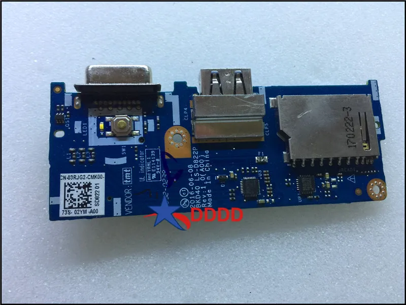 

Original FOR Dell Vostro 5468 SD Slot USB VGA Board LS-D822P Test OK