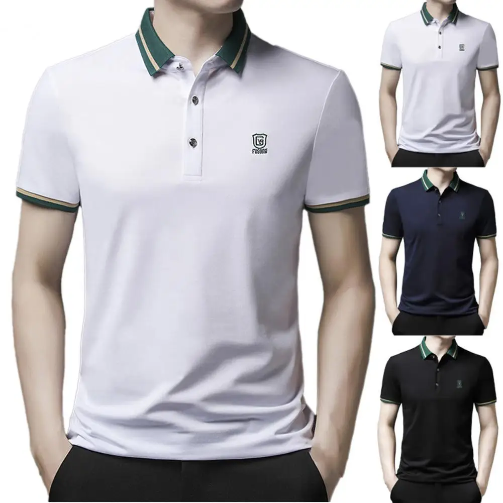 

Футболка мужская оверсайз с отложным воротником, модная тенниска с короткими рукавами, майка на пуговицах, однотонная одежда, 3XL, лето 2021