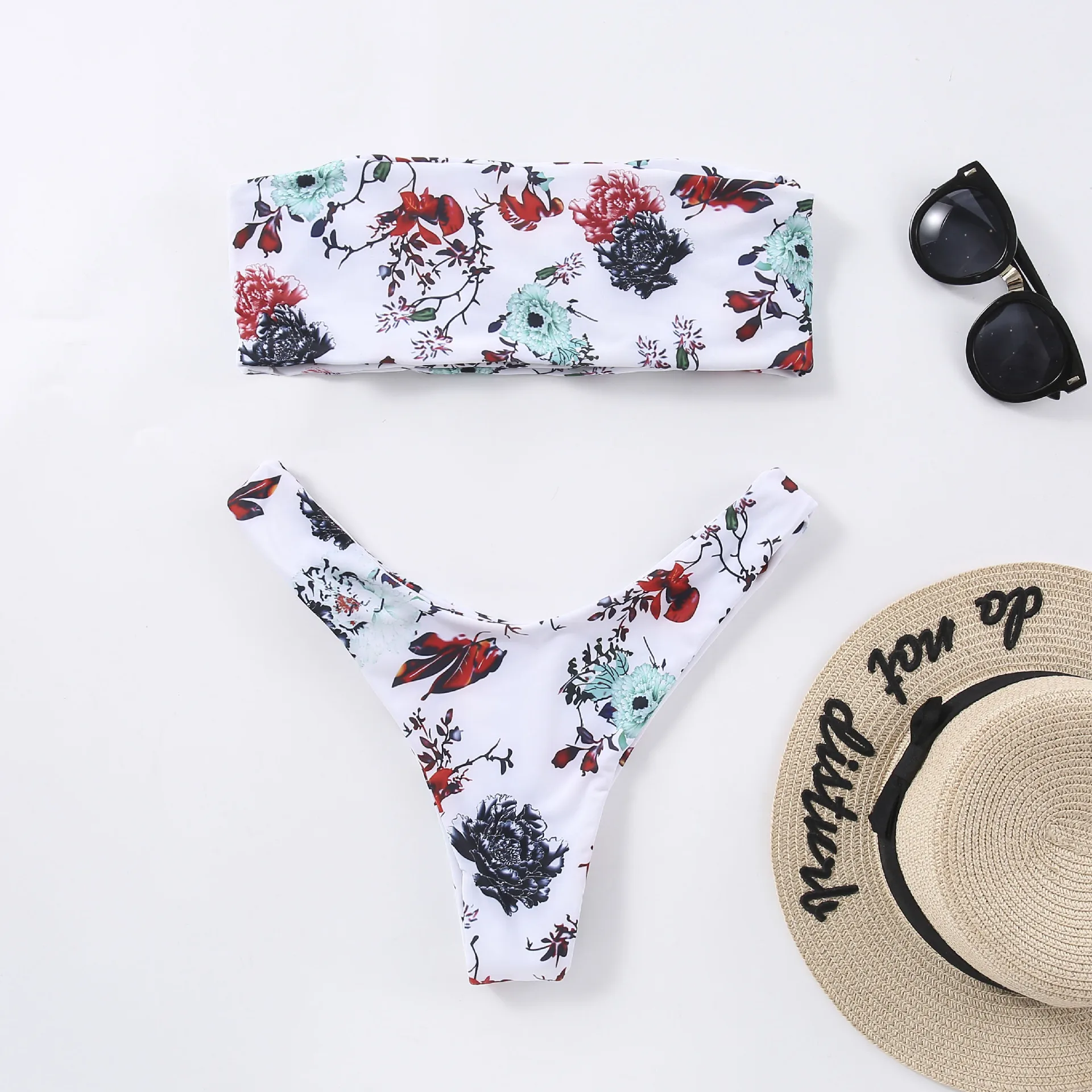 Купальник бандо женский купальник пуш-ап микро бикини с принтом 2020 сексуальный