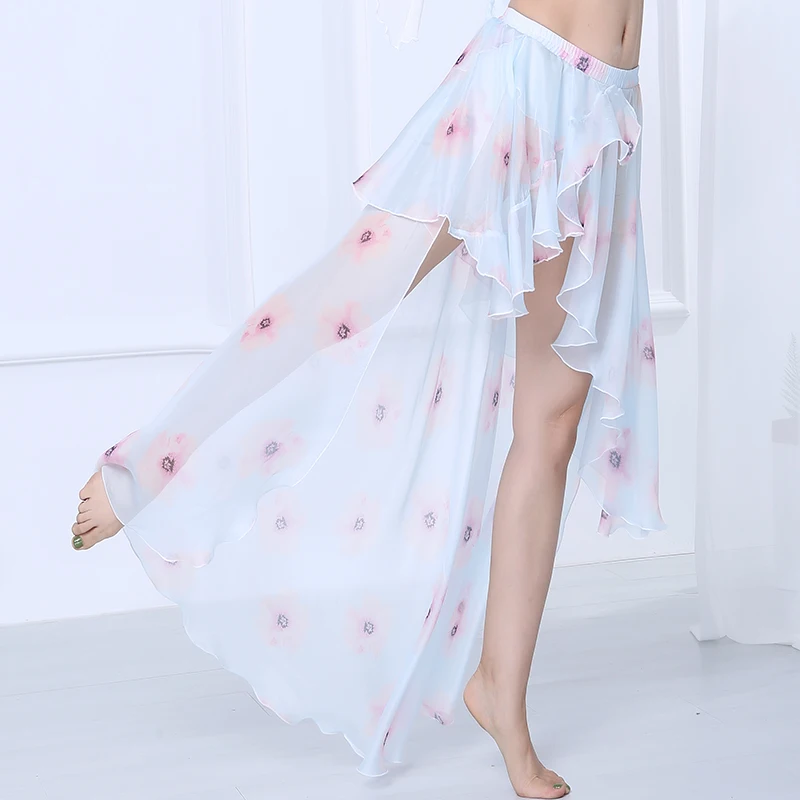 Женская юбка для танца живота пикантная шифоновая с принтом взрослых