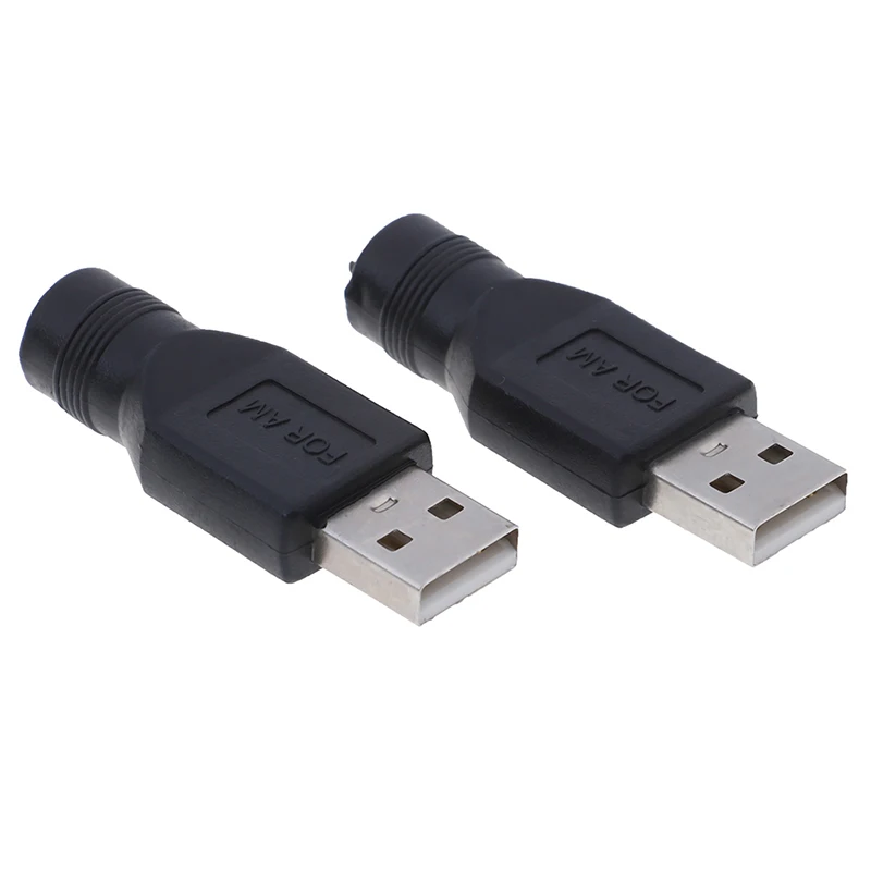 

2 шт., адаптер питания постоянного тока с USB на 5,5 мм x 2,1 мм