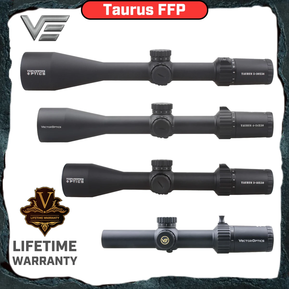 

Vector Optics Taurus 1-6x24 3-18x 4-24x 50mm 5-30x 56mm FFP Tactical Precision Riflescope High Quality Long Range Hunting Scope