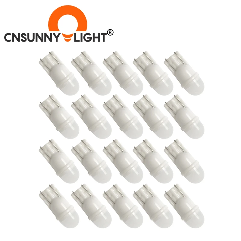 CNSUNNYLIGHT 20 шт. W5W LED T10 керамическая основа 168 194 сигнал поворота автомобиля номерной