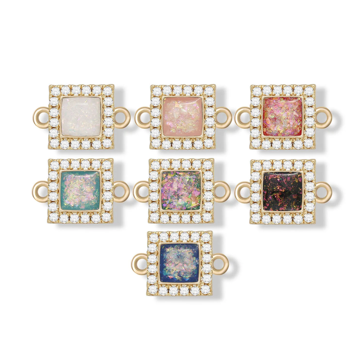 KC позолоченный белый циркон имитация опала Хамса рука звезда сердце веер