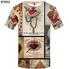 KYKU футболка Jesus крест футболка с принтом Кристиан футболки Повседневная обувь пламени аниме одежда свободного покроя рубашка с принтом мужская одежда