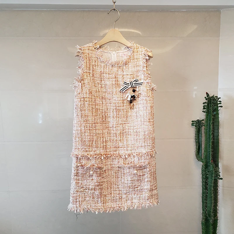 NIWIY Брендовое платье, украинское зимнее платье без рукавов, Vestido, Розовое женское платье с бисером, Robe Hiver N8829
