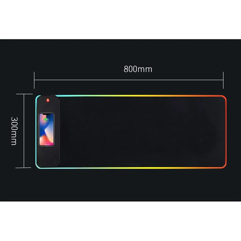 

10W Wireless Charging Mouse Pad RGB Mouse and Keyboard Pad for Samsung Galaxy S10/S9/S8 Plus iPhone 8 /X/XR/XS/11 Pro1