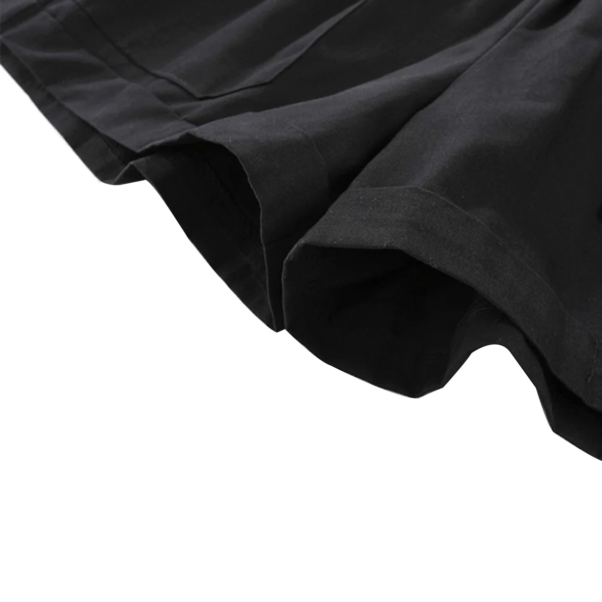 

Korean Style Summer Wide Leg Pants Solid Color Short Ruffle Pleated Elastic Band Wild Fashion Pants with Waist Belt