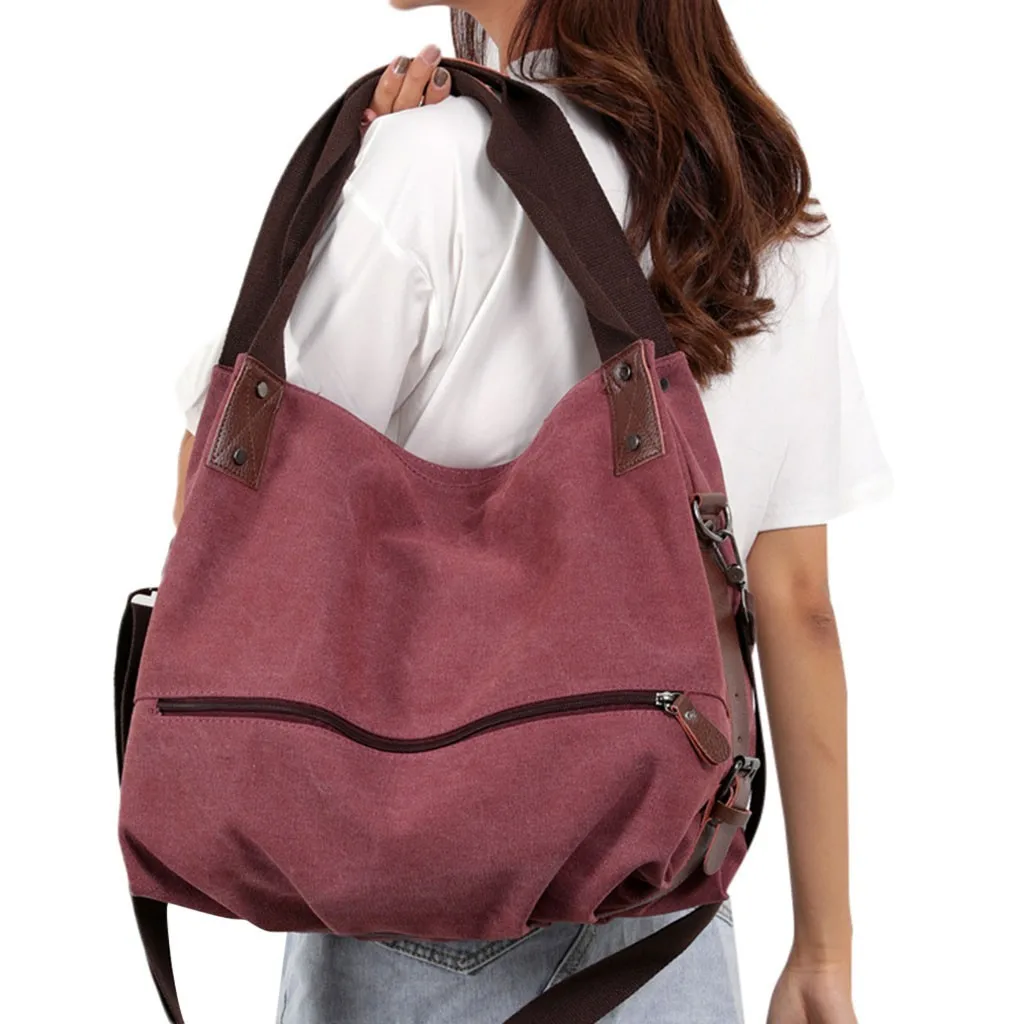 Винтажные женские сумки 2019 холщовые ретро сумка на плечо однотонные ручные Сумка