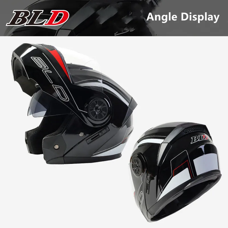 Откидной шлем для мотоцикла мотоциклетный защитный на лобовое стекло