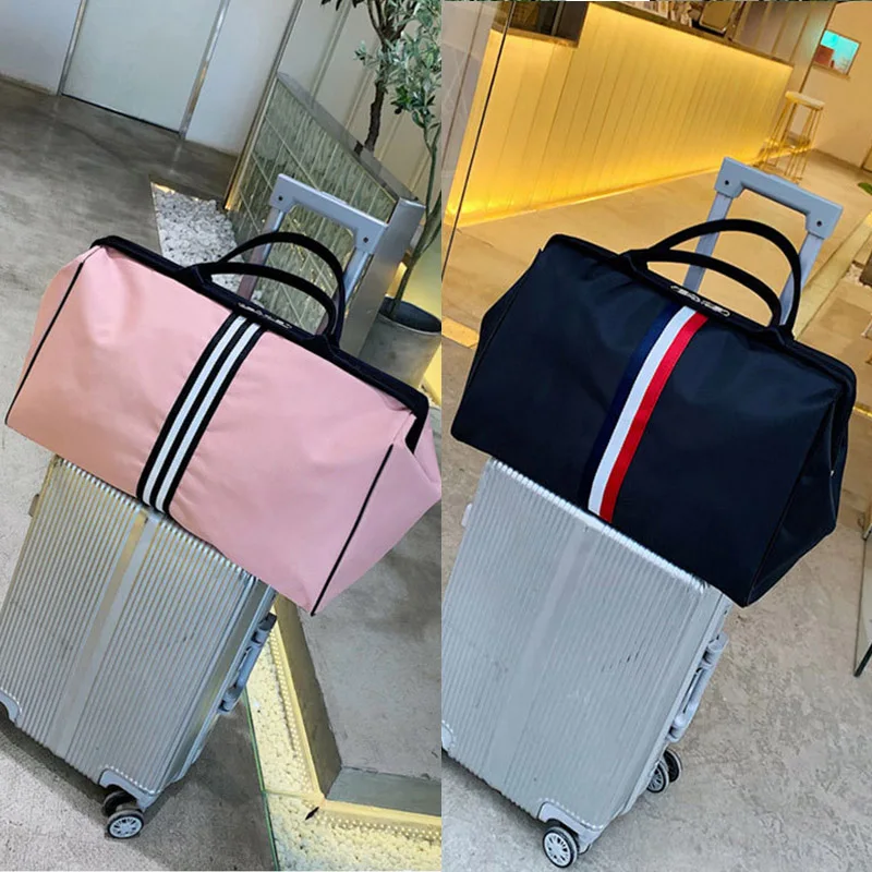 WOBAG модная полосатая Женская дорожная сумка выходные спортивные сумки для