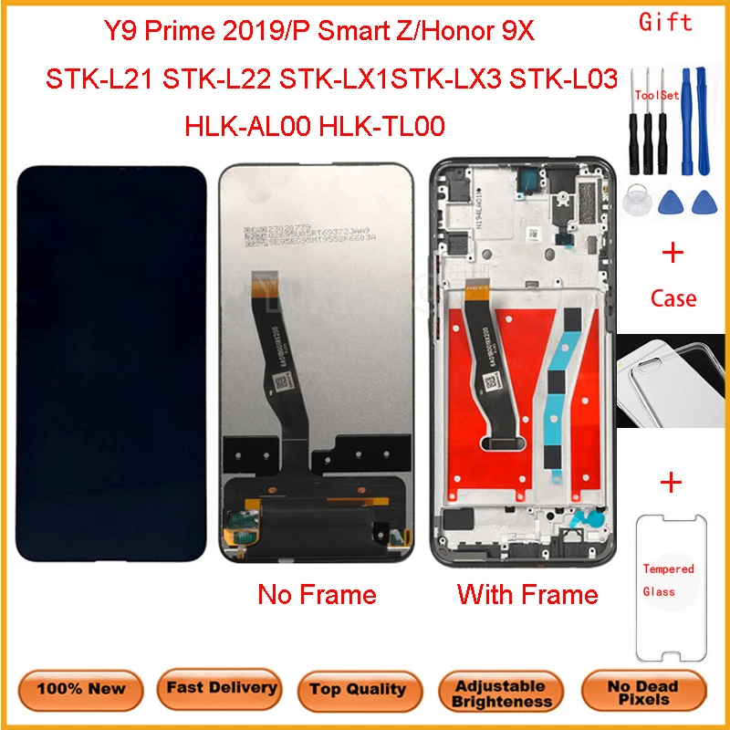

6.59"Honor 9X LCD For Huawei P Smart Z STK-LX1 LCD Display Touch Screen Digitizer Assembly parts For huawei Y9 Prime 2019 LCD